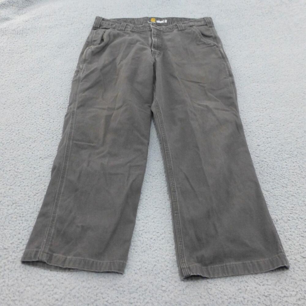 Carhartt Pants Mens 38x30 Carpenter Gray Pockets Relaxed Work Skater Grunge